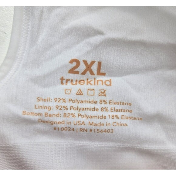 Truekind Women's Size 2XL Everyday Comfort Straps Wireless Shaping Bra White NWT - Picture 3 of 6